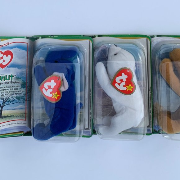 McDonalds TY Teenie Beanie Babies LEGENDS Chilly Peanuts Humphrey SET of 3 - Picture 2 of 10